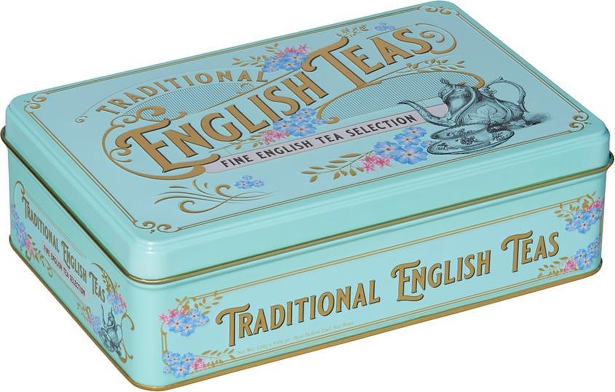 New English Teas Vintage Victorian Tin English Selection Totaal 72 Teabags English Afternoon – Earl Grey – English Breakfast