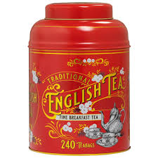 New English Teas Vintage Victorian Tin 240 Teabags English Breakfast (TT42)