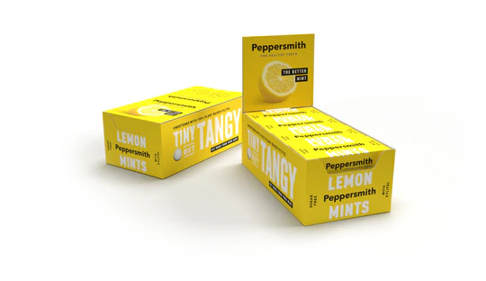 PEPPERSMITH LEMON & PEPPERMINT XYLITOL MINTS 12X15G