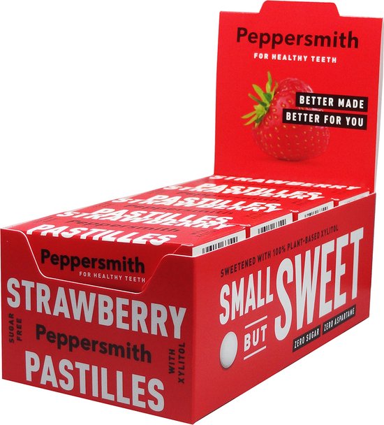 PEPPERSMITH STRAWBERRY DENTAL PASTILLES 12X15G