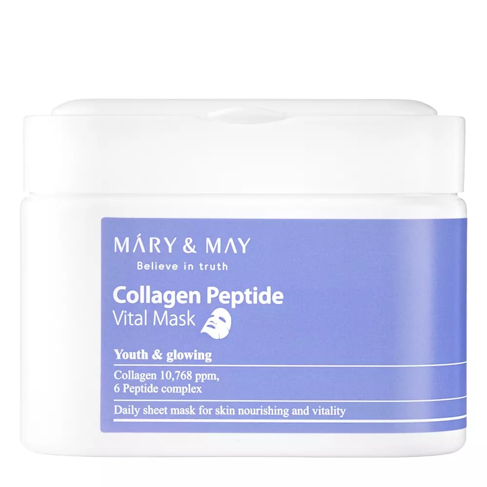 Mary&May – Collagen Peptide Vital Mask – Set of Firming Facial Masks – 30pcs