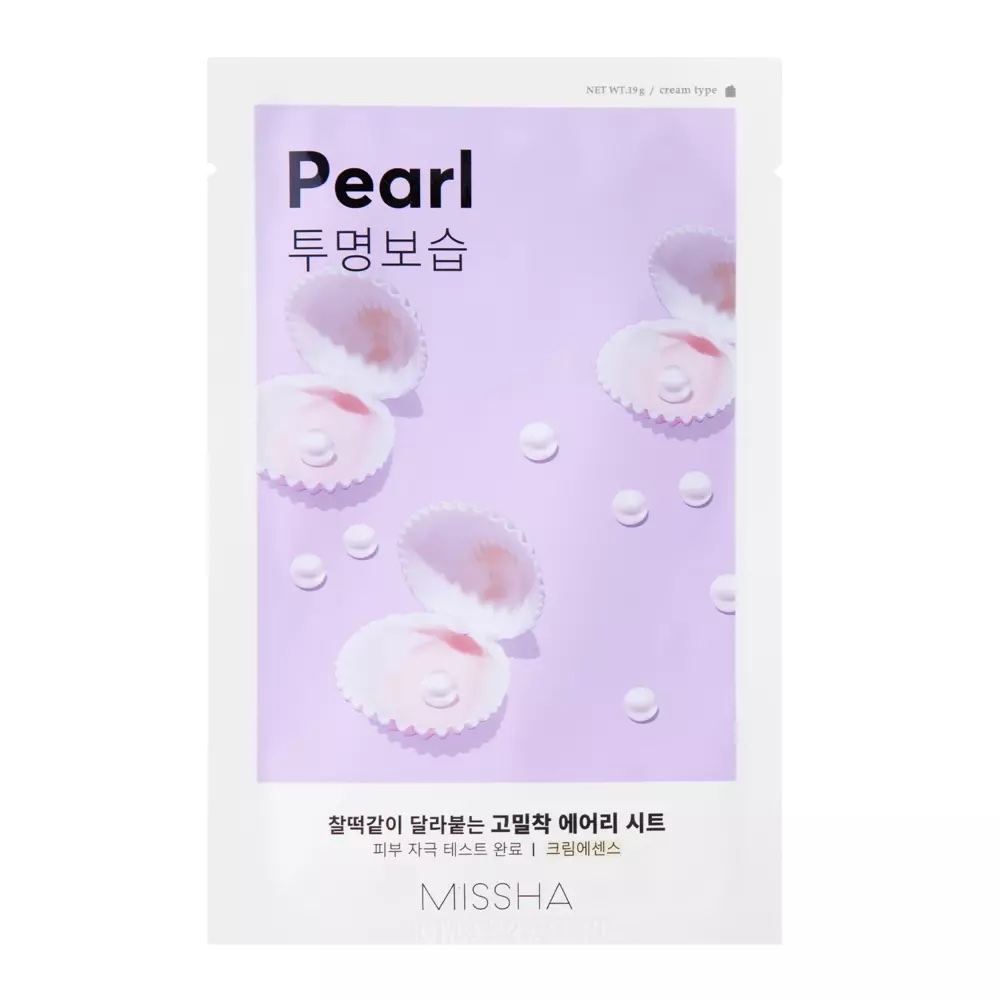 Missha – Airy Fit Sheet Mask – Pearl – Brightening Sheet Mask – 19g